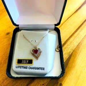 🖤❤️ Real Ruby 14k gold heart necklace